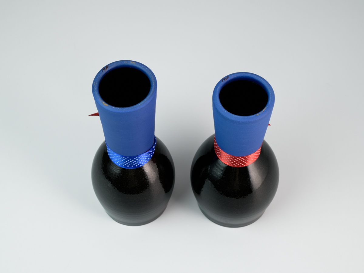 NEELAKANTA AT THE SANTHE I  Pair of Goblets with neck ribbons - Amrita Dhawan