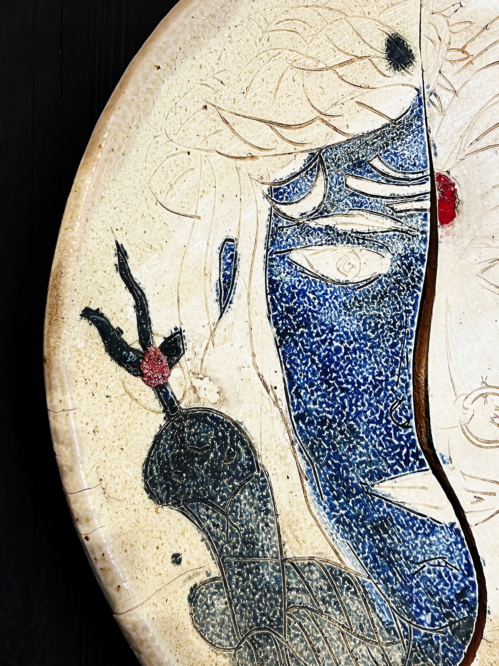 Ardhnareeshwar Platter on Wood - Adil Writer