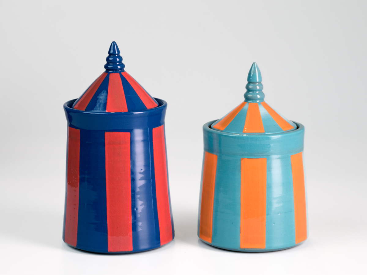 CARNIVAL UNBOXED  2 Carnival Tent Lidded Jars - Amrita Dhawan