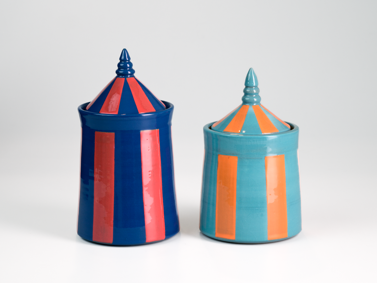 CARNIVAL UNBOXED  2 Carnival Tent Lidded Jars - Amrita Dhawan