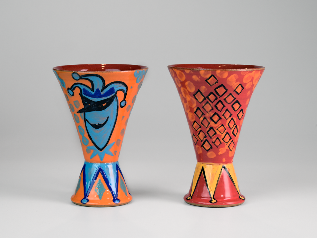 JOKER JESTER TEASER TRICKSTER I  Pair of Champagne Flutes - Amrita Dhawan