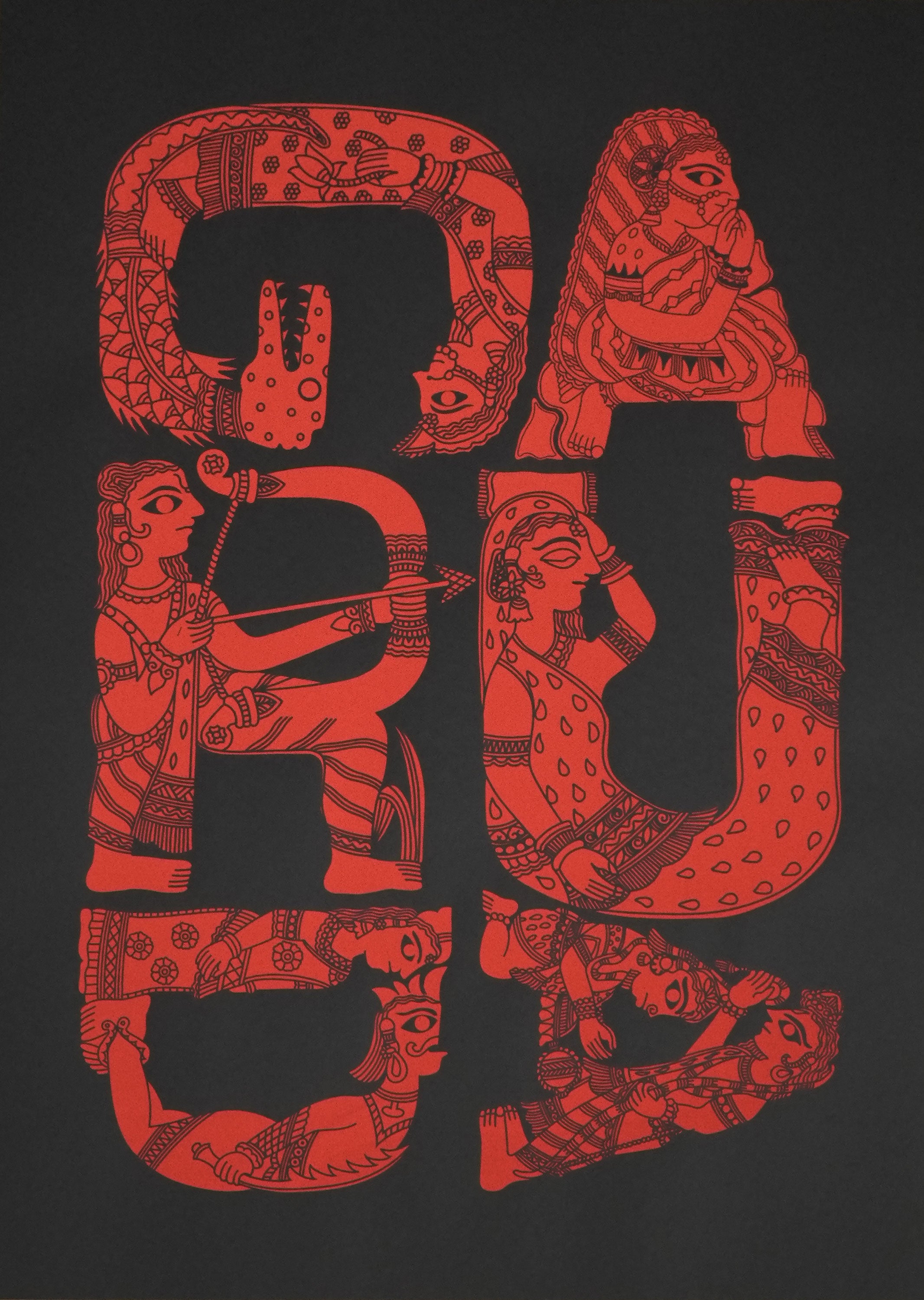 Typecraft Poster-Garuda in red- Ishan Khosla